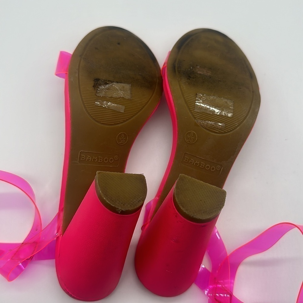 Bamboo Mania-41 One Band Heels Neon Pink Size 8 - Picture 13 of 14